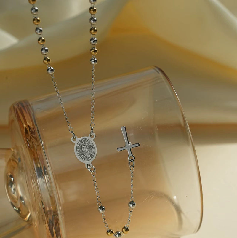 Elegant Divine Rosary Necklace – Timeless Faith & Grace