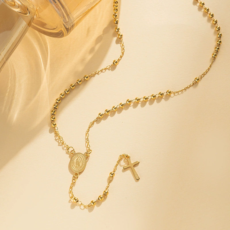 Elegant Divine Rosary Necklace – Timeless Faith & Grace