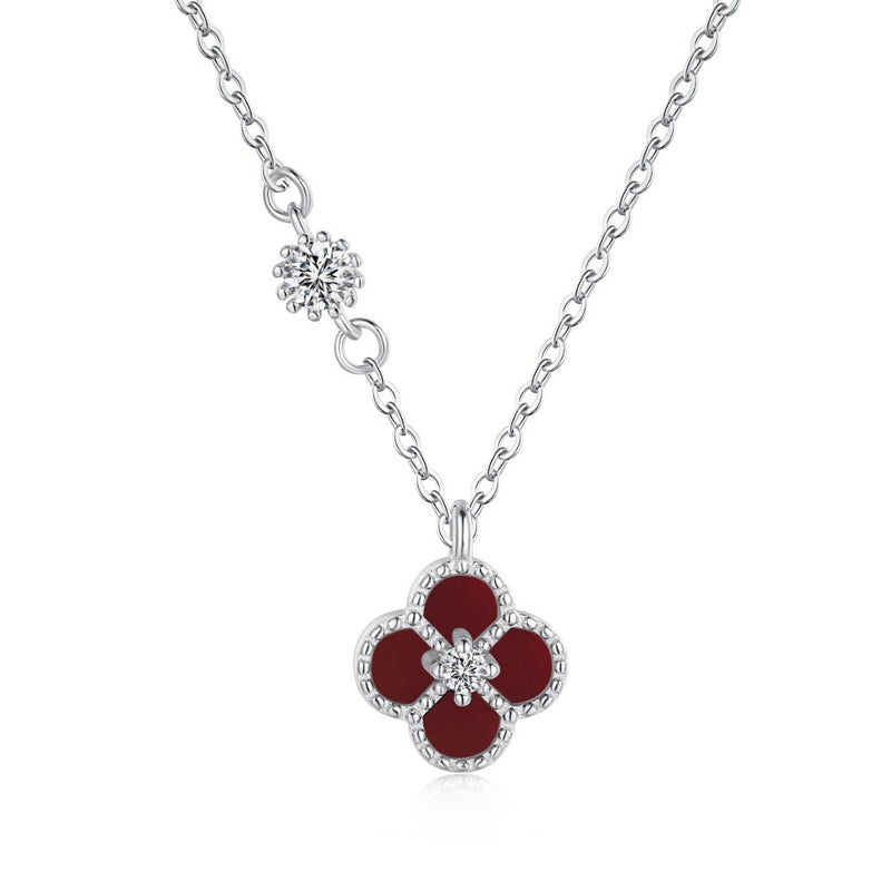 Small Fresh Four-Leaf Clover Necklace – S925 Sterling Silver